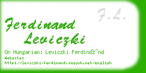 ferdinand leviczki business card